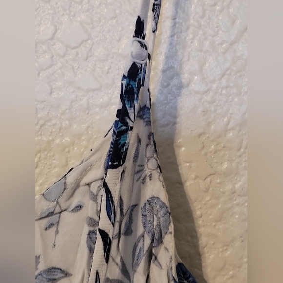 Divided (H&M) Blue Floral Flutter Neckline Mini Dress Size 10 - Picture 4 of 9